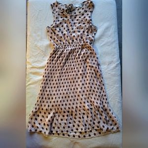 Tan Sheer polka-dot Dress